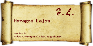 Haragos Lajos névjegykártya